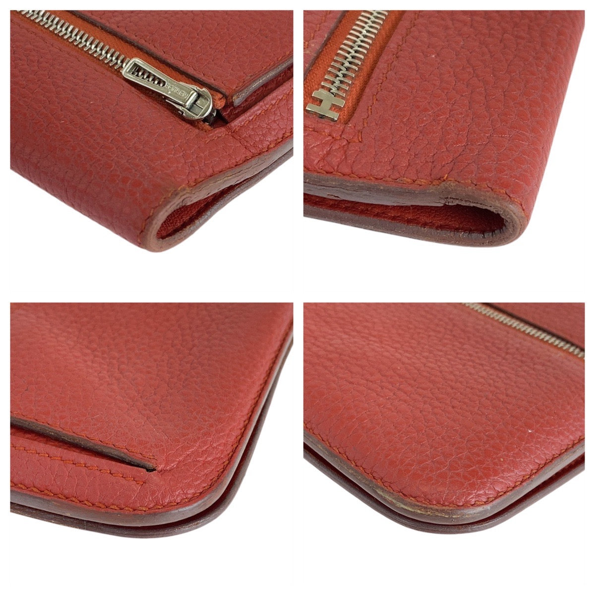 Hermes Long Wallet Purse Togo Rouge Grenat Red Long Wallet Purse Long Wallet Unisex Dogon Long Women