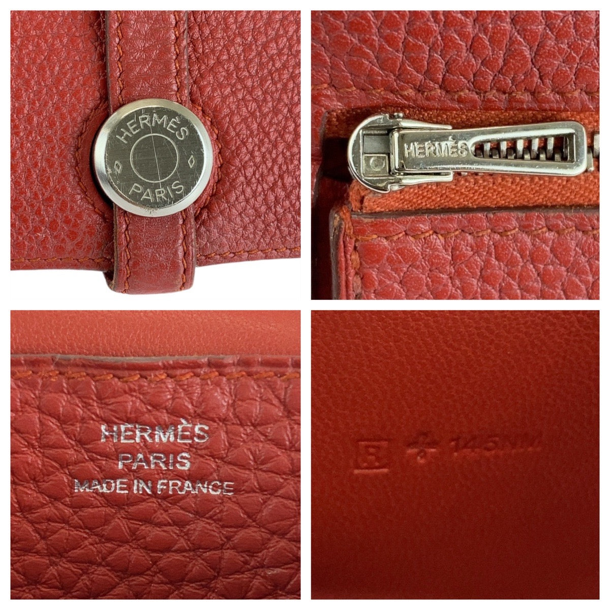 Hermes Long Wallet Purse Togo Rouge Grenat Red Long Wallet Purse Long Wallet Unisex Dogon Long Women
