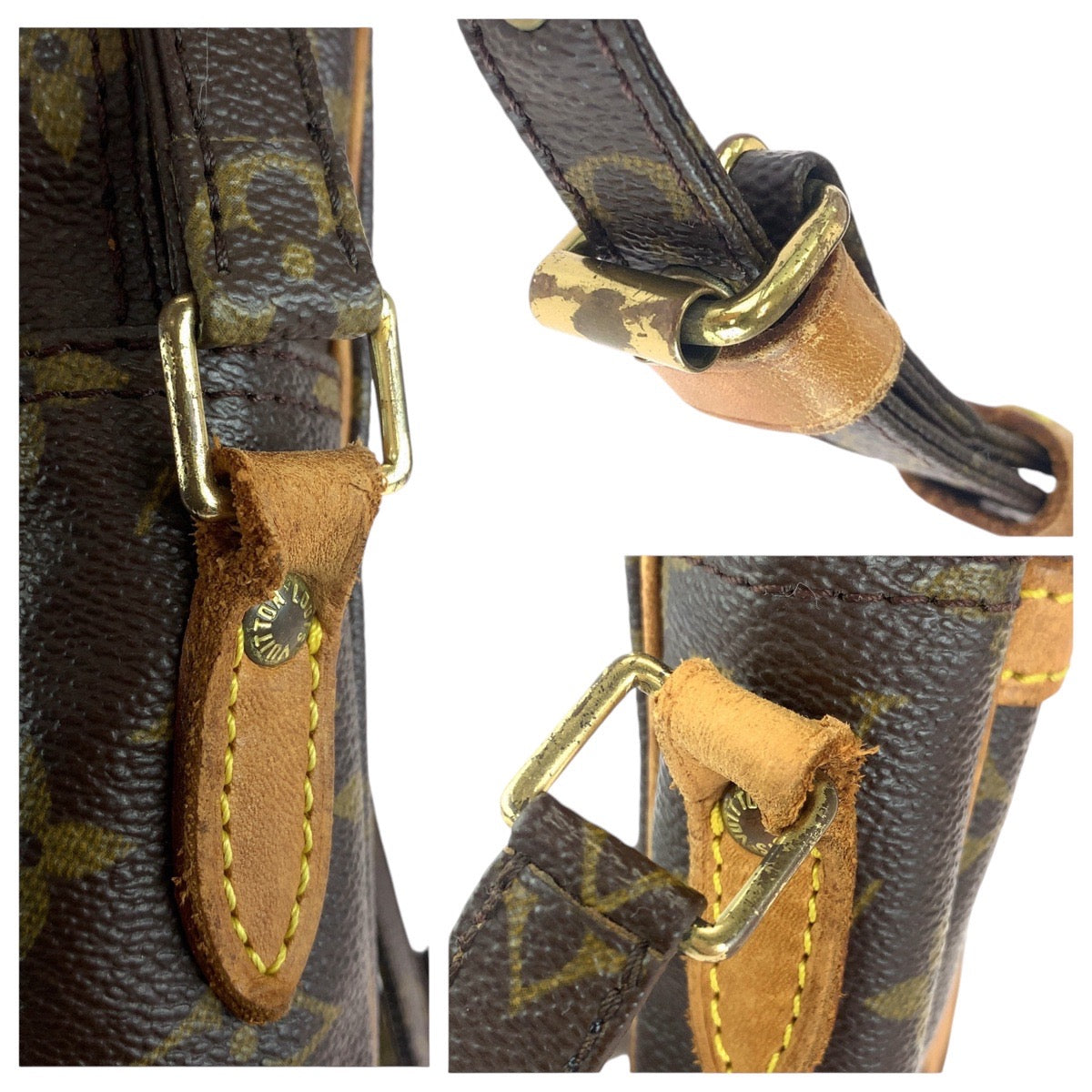 Louis Vuitton Shoulder Bag M45266 Pvc, Leather Brown Gold Metal Crossbody Shoulder Bag Messenger