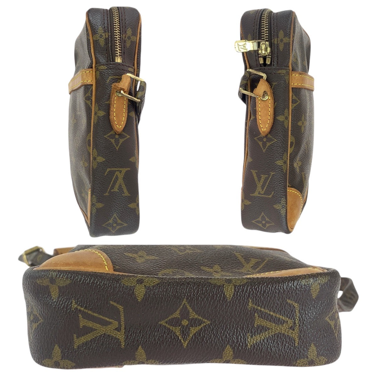 Louis Vuitton Shoulder Bag M45266 Pvc, Leather Brown Gold Metal Crossbody Shoulder Bag Messenger