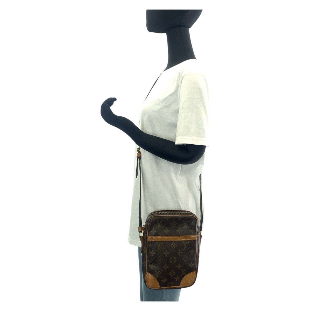 Louis Vuitton Shoulder Bag M45266 Pvc, Leather Brown Gold Metal Crossbody Shoulder Bag Messenger