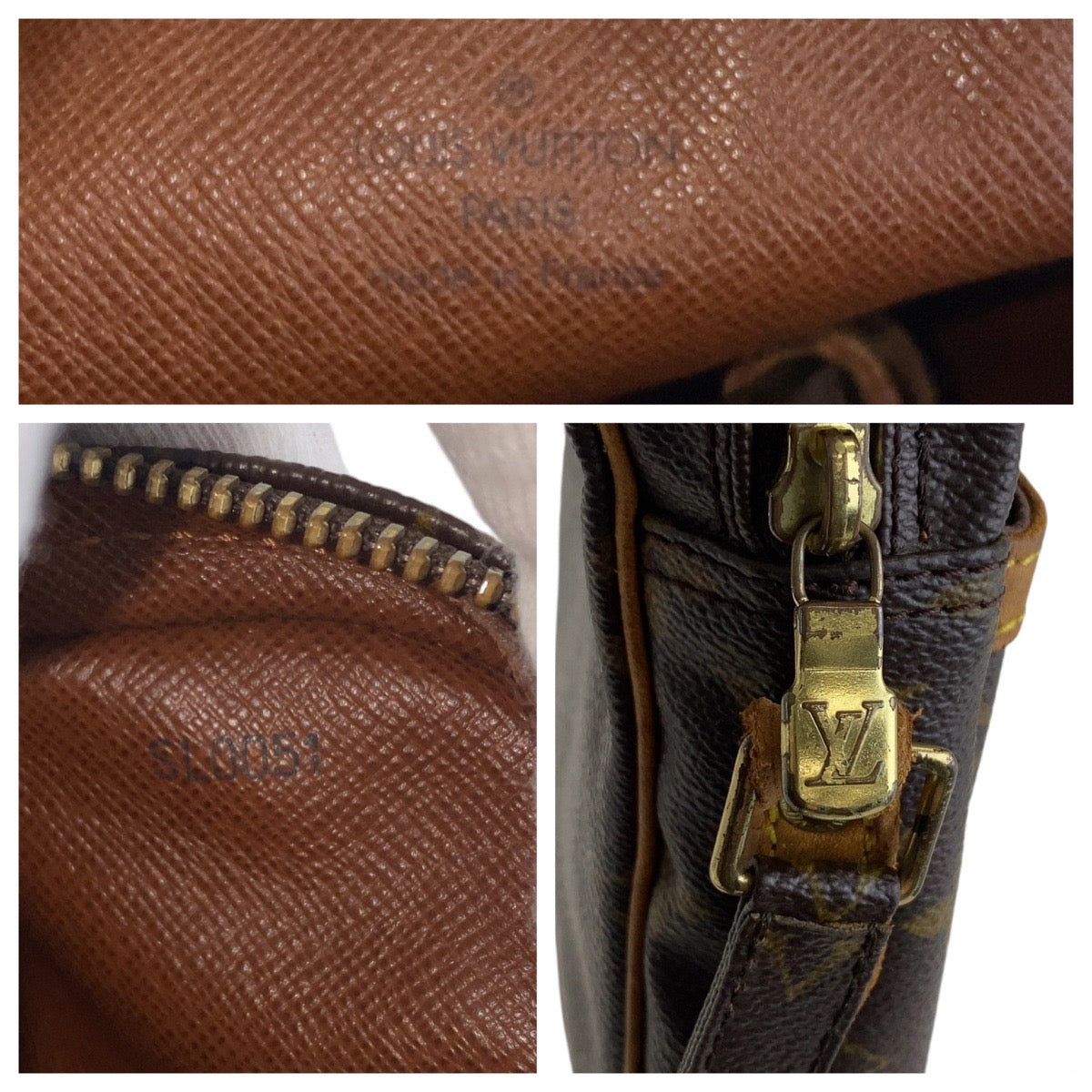 Louis Vuitton Shoulder Bag M45266 Pvc, Leather Brown Gold Metal Crossbody Shoulder Bag Messenger