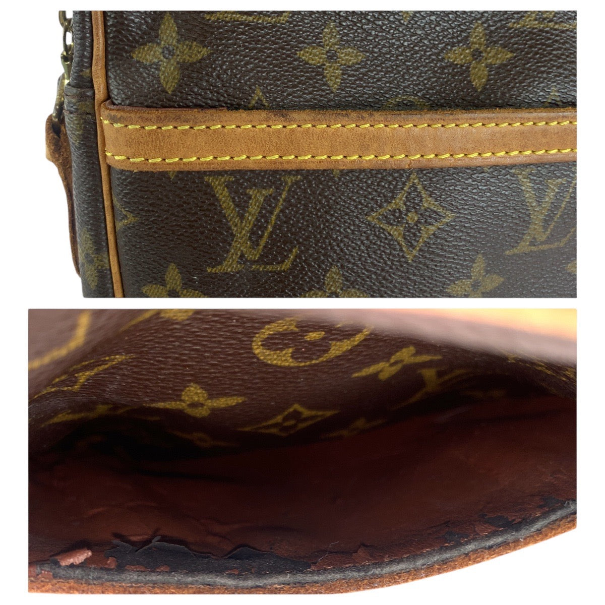 Louis Vuitton Shoulder Bag M45266 Pvc, Leather Brown Gold Metal Crossbody Shoulder Bag Messenger