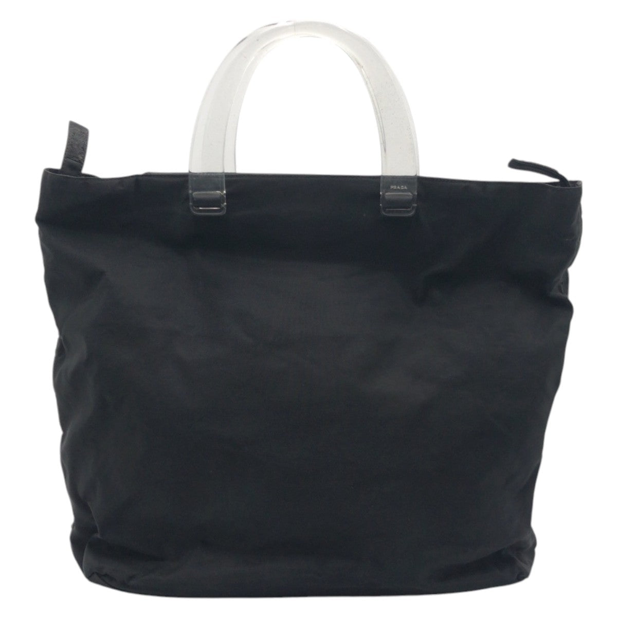 Prada Handbag Nylon Black Black Handbag Tote Bag Test Triangular Logo Women