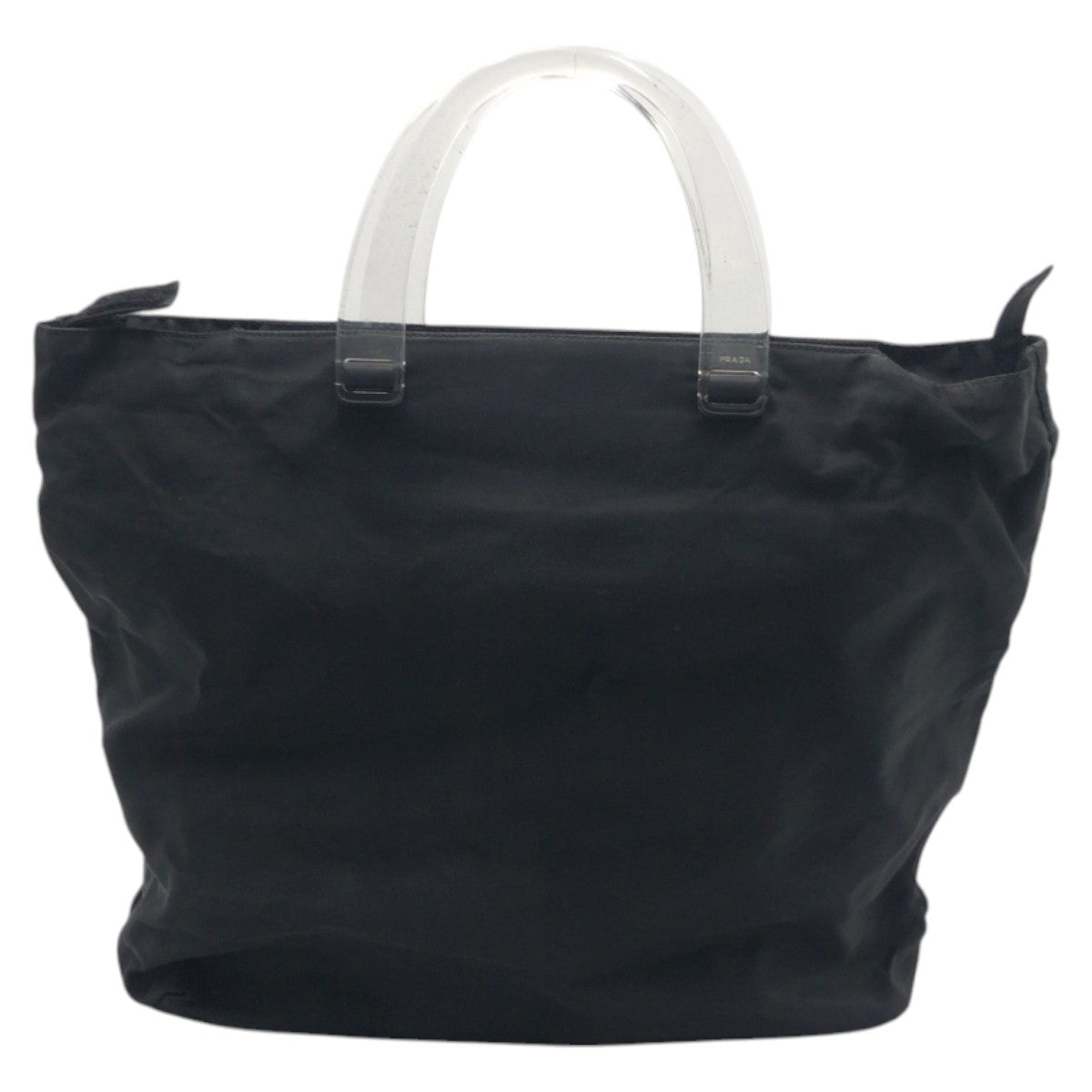 Prada Handbag Nylon Black Black Handbag Tote Bag Test Triangular Logo Women