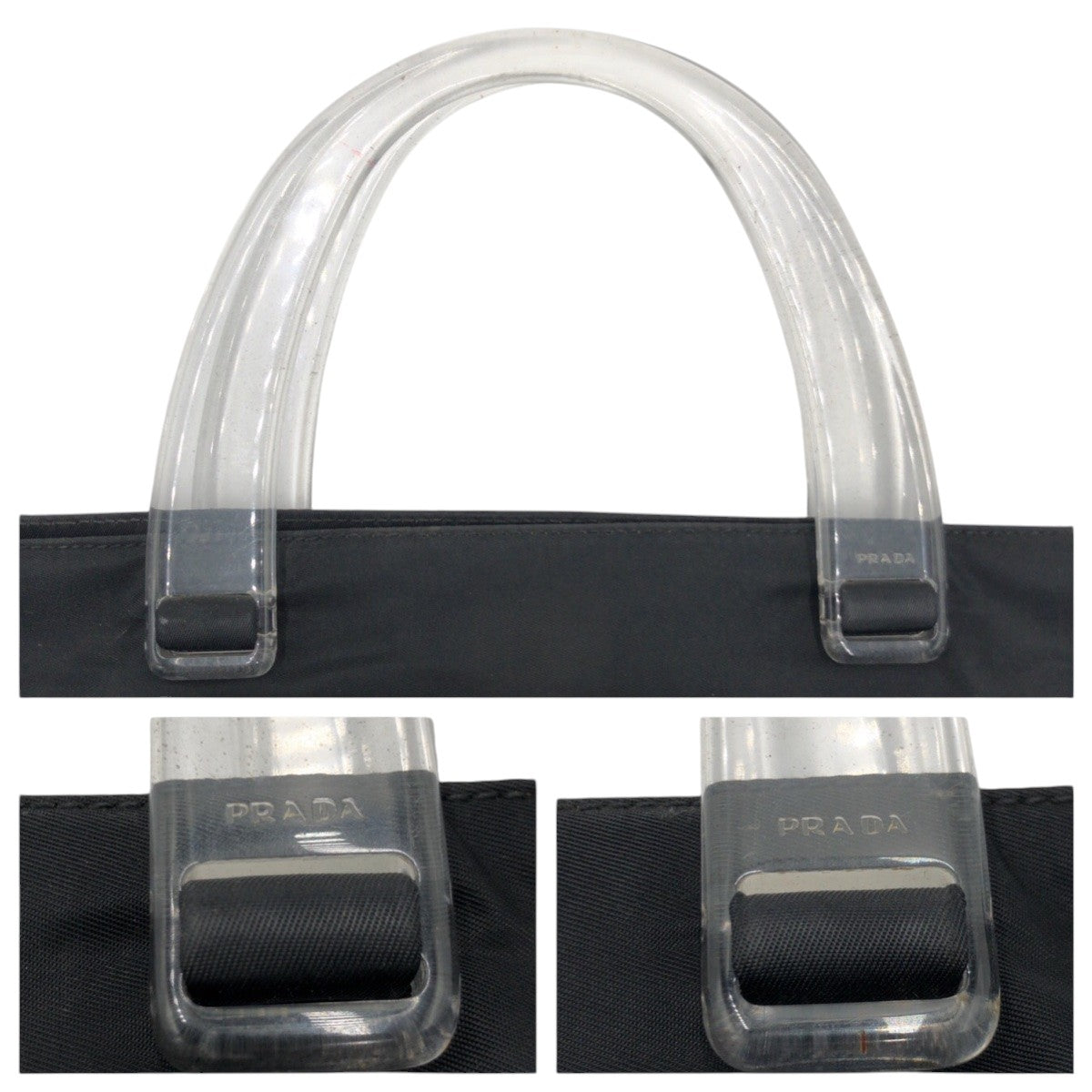 Prada Handbag Nylon Black Black Handbag Tote Bag Test Triangular Logo Women