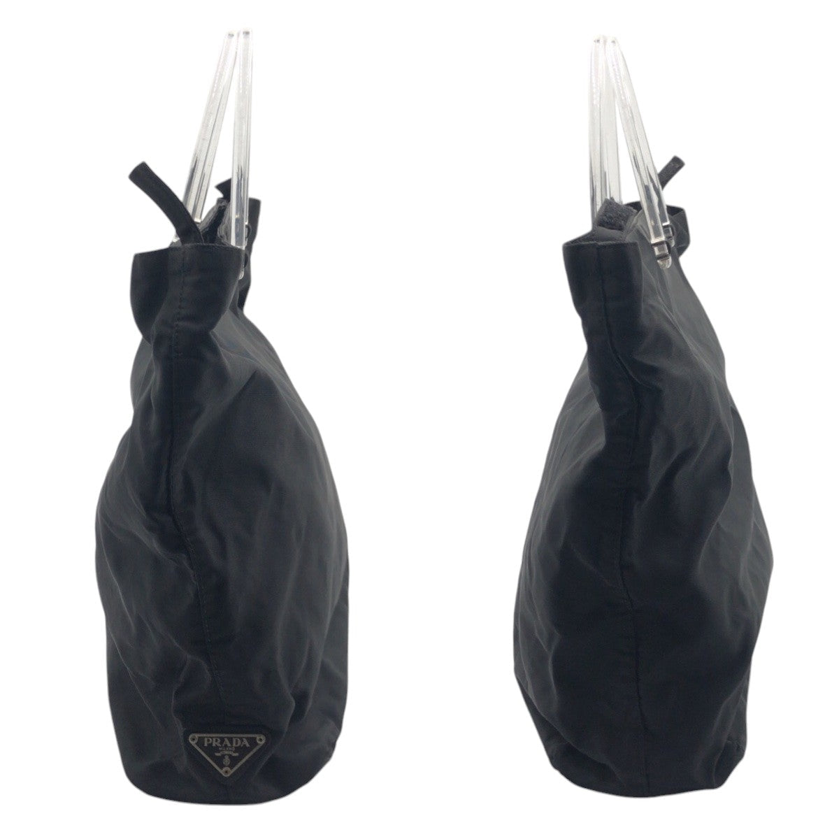 Prada Handbag Nylon Black Black Handbag Tote Bag Test Triangular Logo Women
