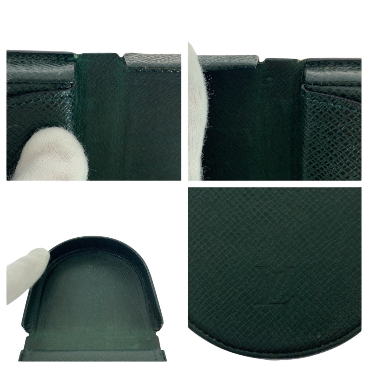 Louis Vuitton Coin Case M30374 Leather Epithea Dark Green Coin Case Coin Pocket Unisex Taiga