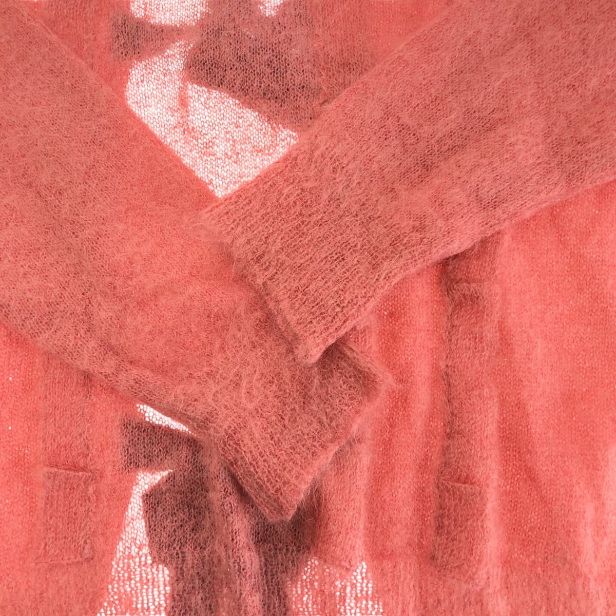 Miumiu Cardigan Wool Pink Black Cardigan Knit Ribbon Women 36