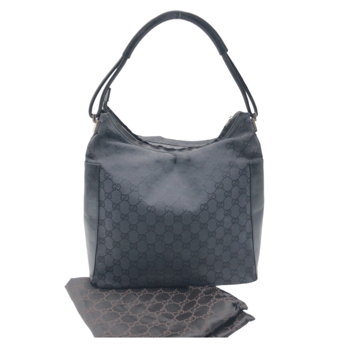 Gucci Shoulder Bag 001 3770 Gg Canvas Black Black Hobo Shoulder Bag Handbag Gg Pattern Women