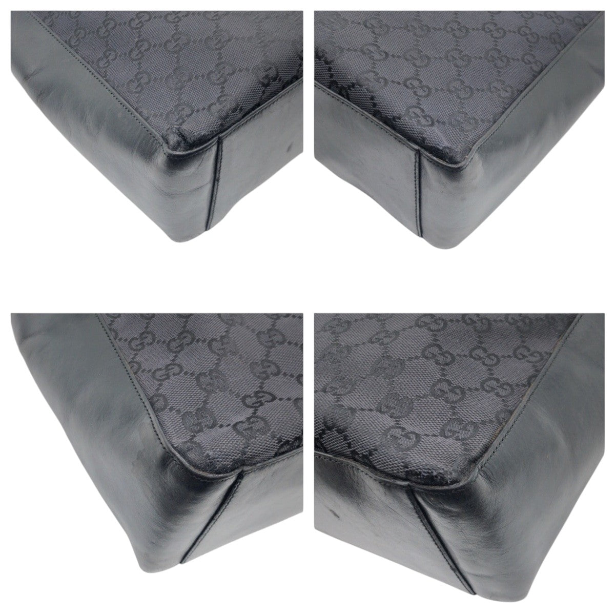Gucci Shoulder Bag 001 3770 Gg Canvas Black Black Hobo Shoulder Bag Handbag Gg Pattern Women