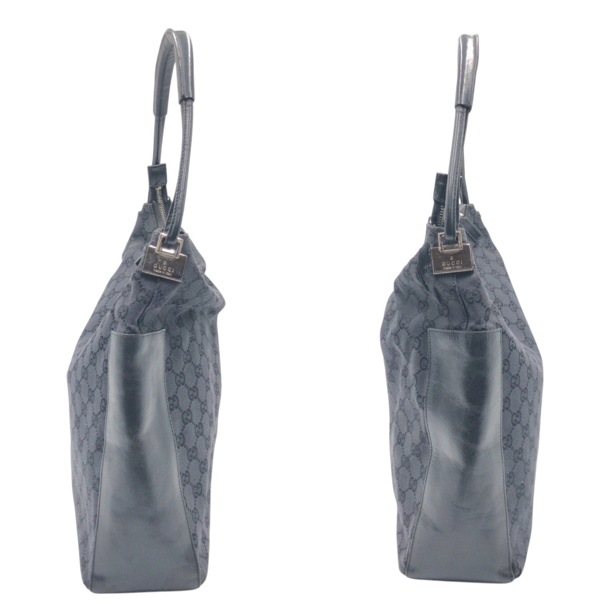 Gucci Shoulder Bag 001 3770 Gg Canvas Black Black Hobo Shoulder Bag Handbag Gg Pattern Women