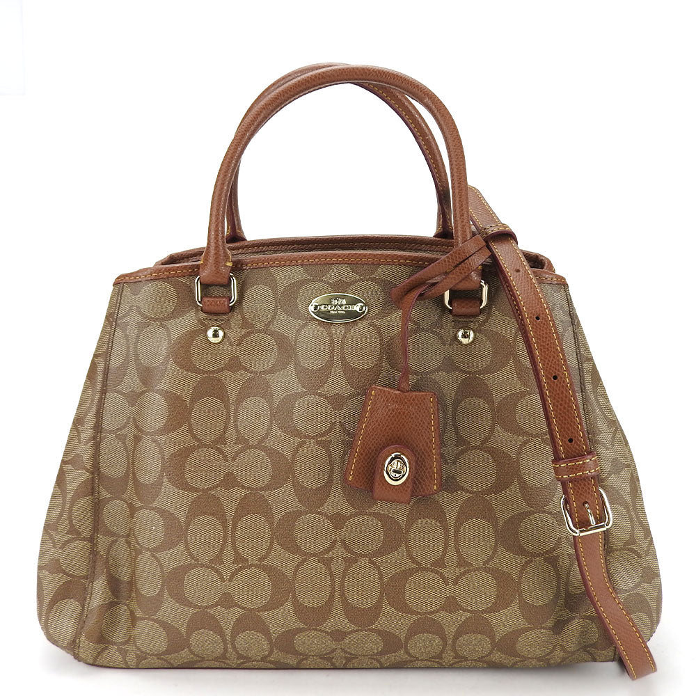 Coach Tote Bag F34608 Pvc, Leather Brown Signature Small Margot Women