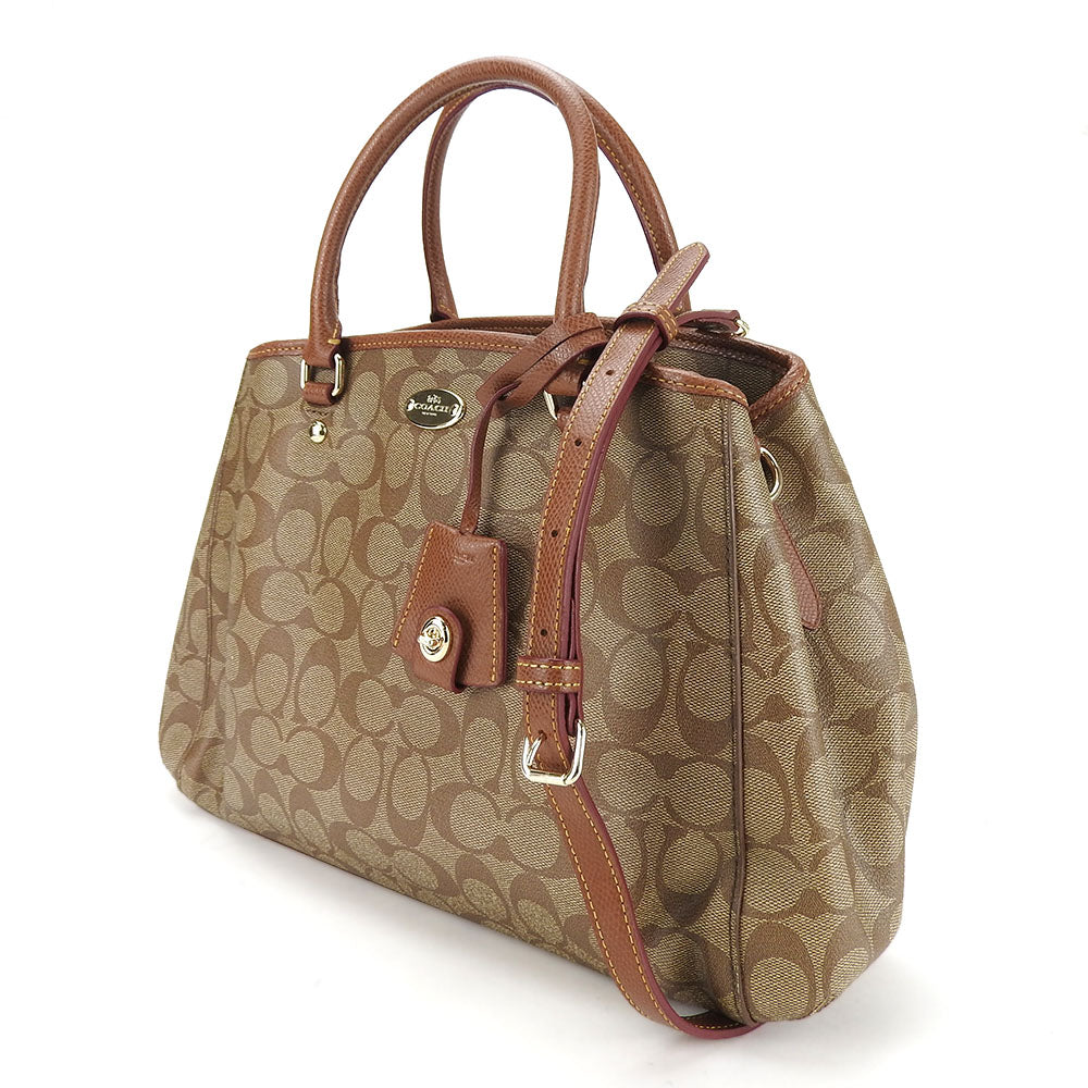 Coach Tote Bag F34608 Pvc, Leather Brown Signature Small Margot Women