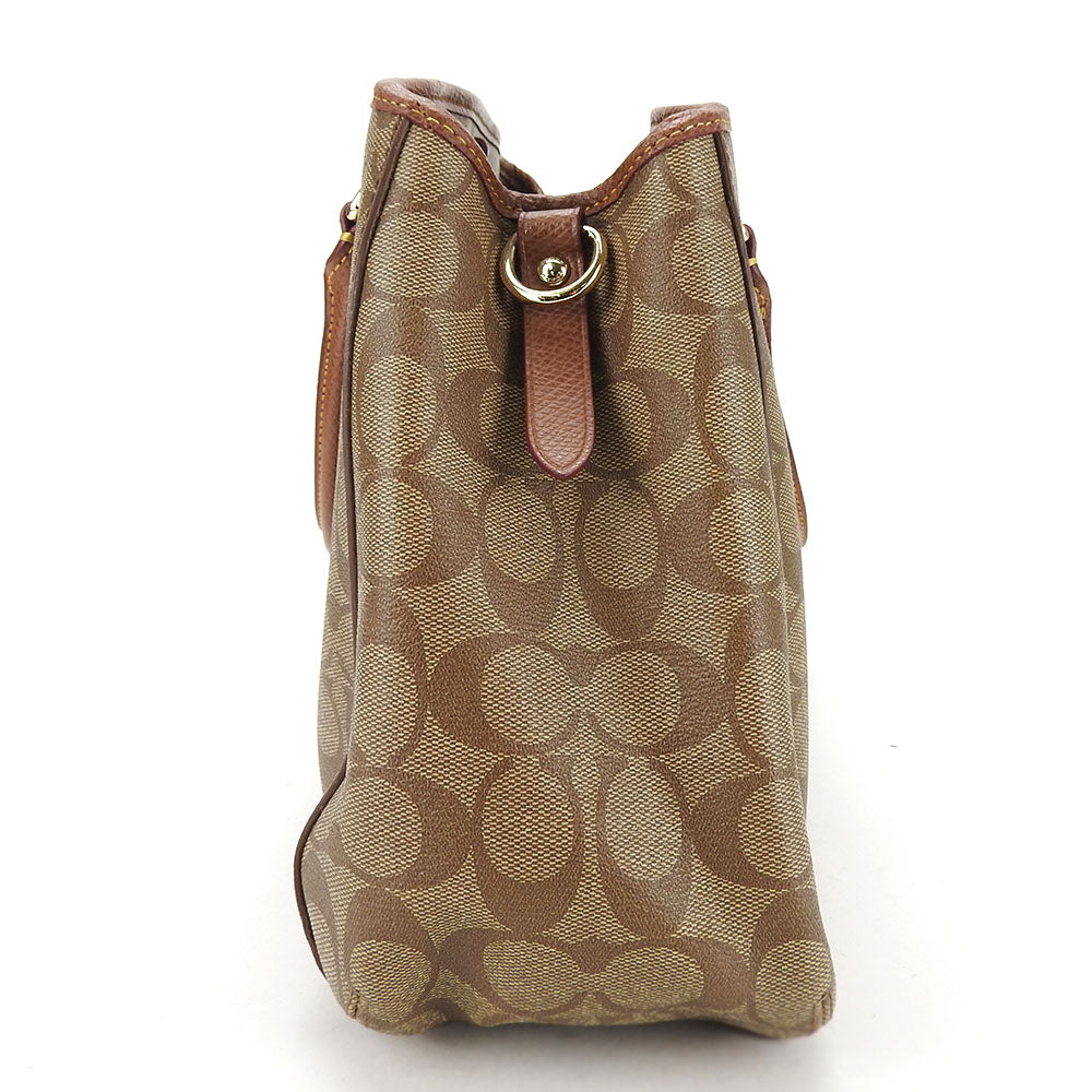 Coach Tote Bag F34608 Pvc, Leather Brown Signature Small Margot Women