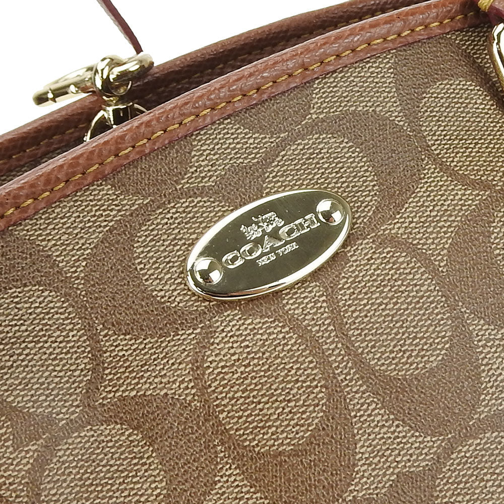 Coach Tote Bag F34608 Pvc, Leather Brown Signature Small Margot Women