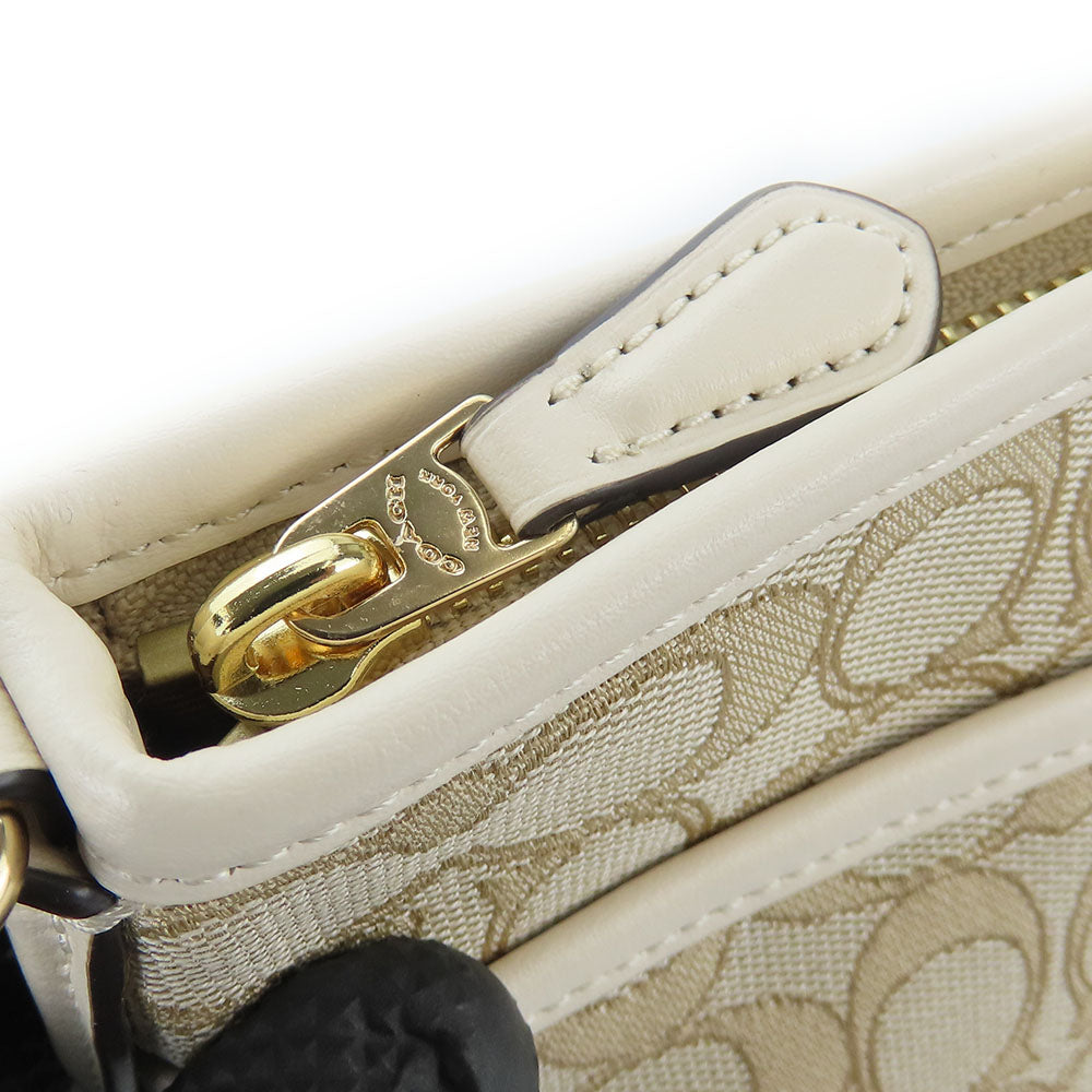 Coach Shoulder Bag F29960 Canvas, Leather Ivory Women