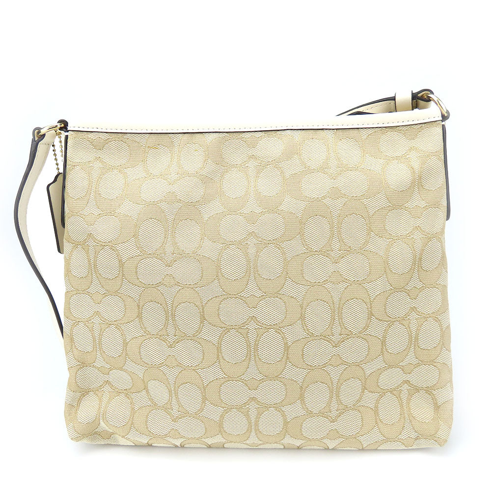Coach Shoulder Bag F29960 Canvas, Leather Ivory Women