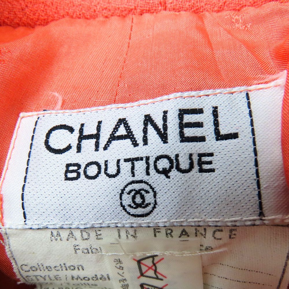 Chanel Skirt Wool Coral Pink Women