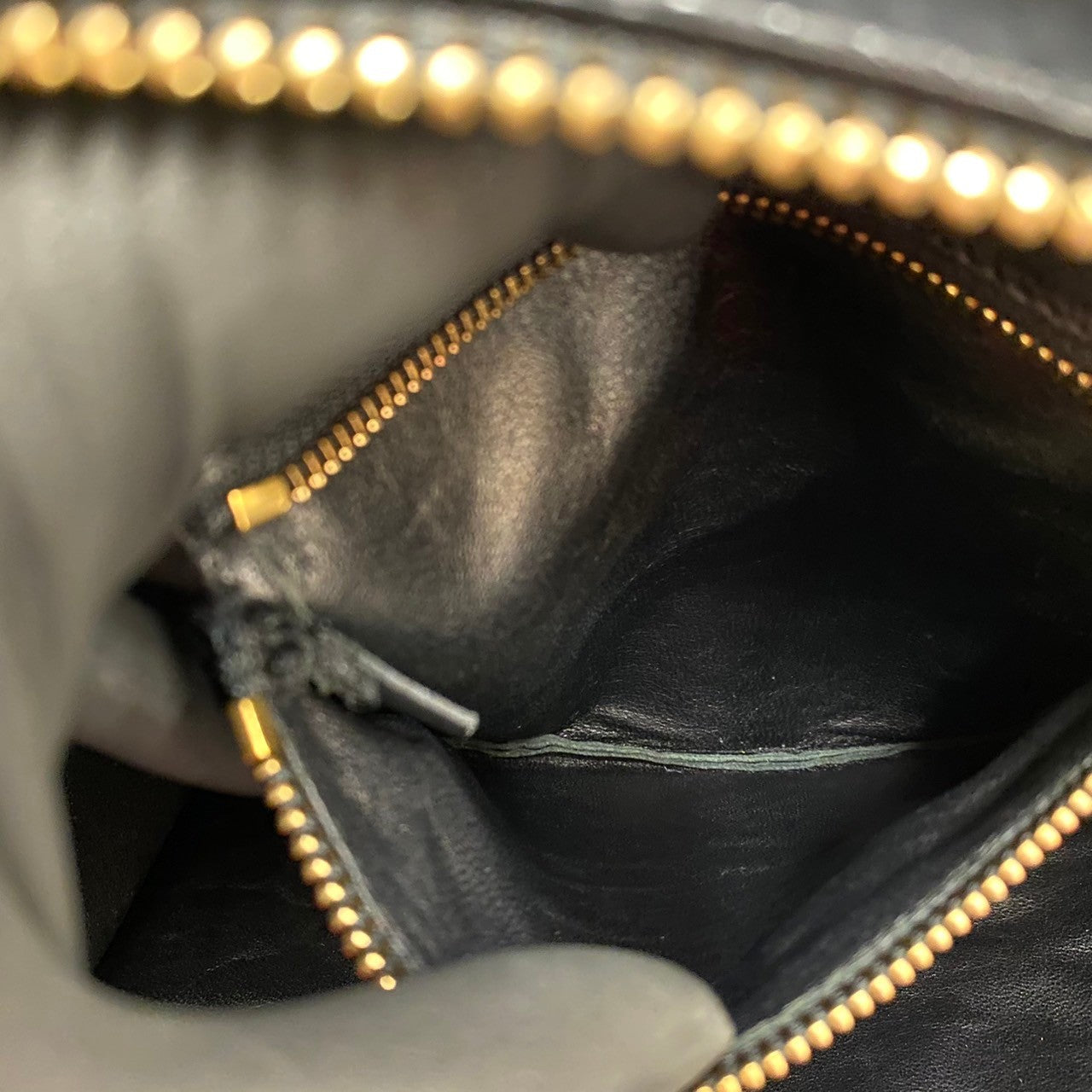Celine Handbag Leather Black Luggage Micro Shopper Women