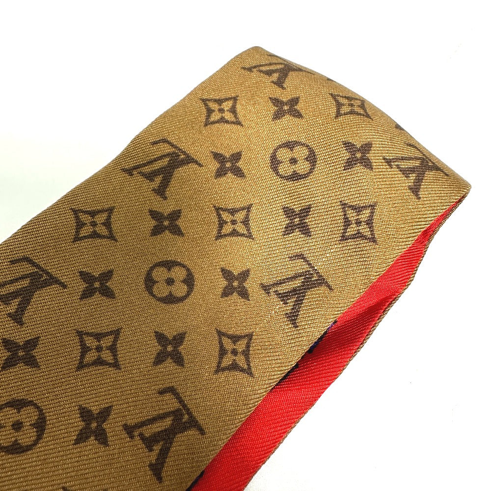 Louis Vuitton Scarf Mp1943 Silk Brown Monogram Bando Bb Kabuki Sticker Women Secondhand