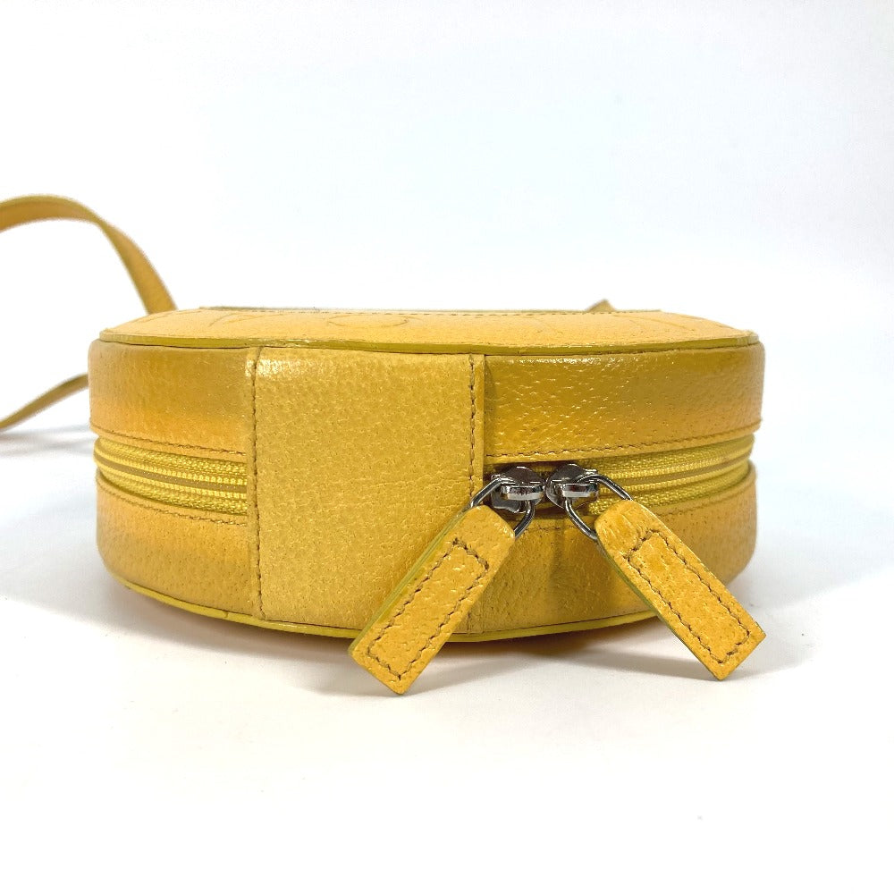 Bvlgari Shoulder Bag Leather Yellow Round Shape B-Zero1 Round Women