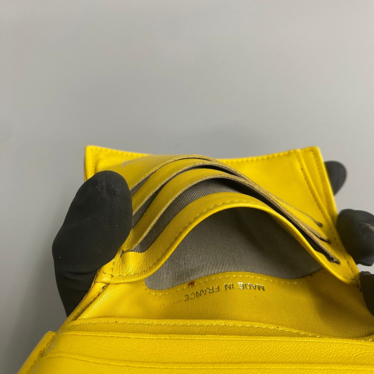 Chanel Bifold Wallet Leather Yellow Caviar Skin Women