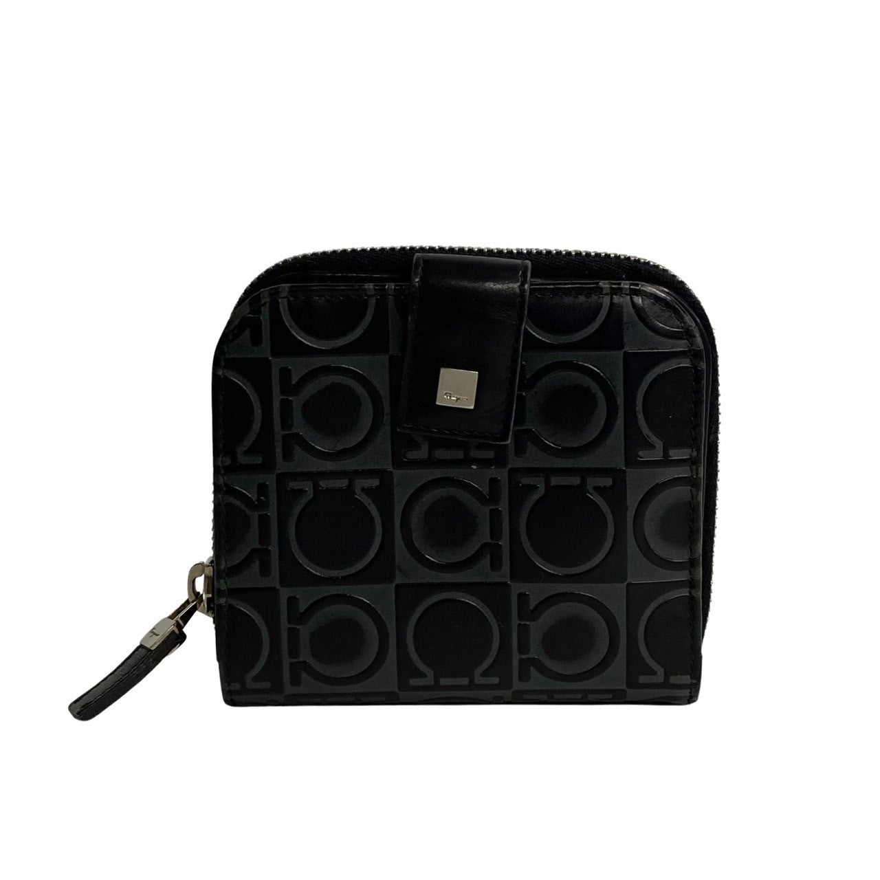 Salvatore Ferragamo Bifold Wallet Leather Black Gancini Women