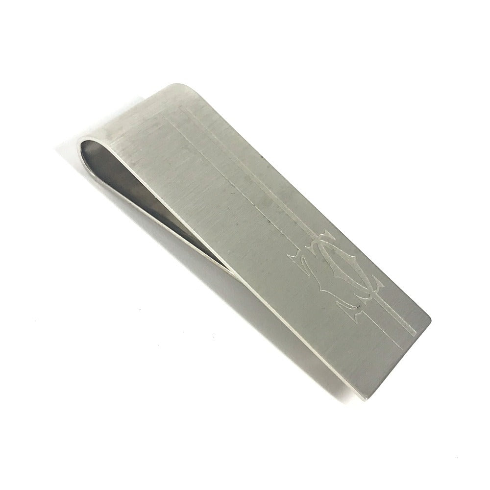 Cartier Money Clip Stainless Steel Silver Logo Mens