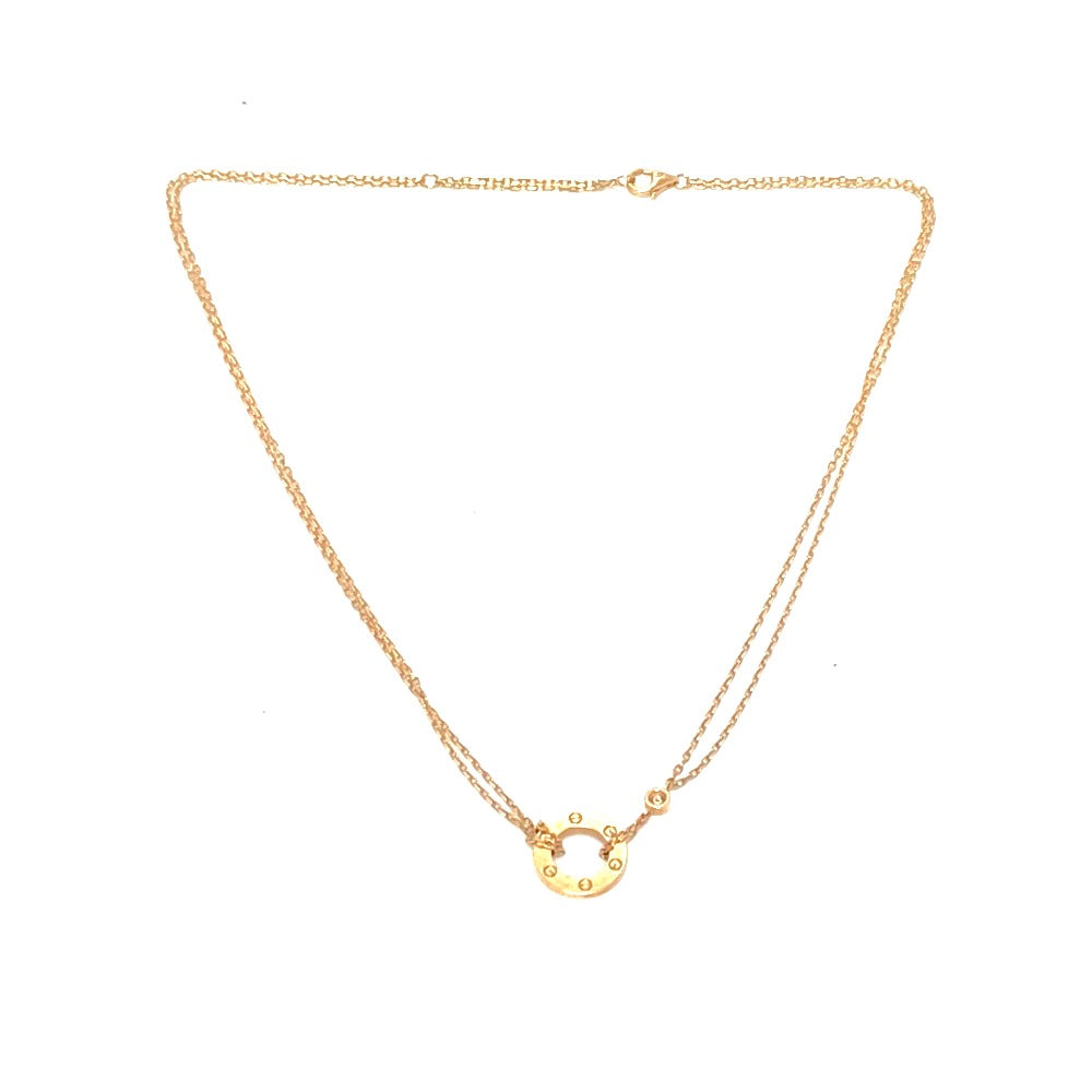 Cartier Necklace 18K Pink Gold Gold Love Circle Women