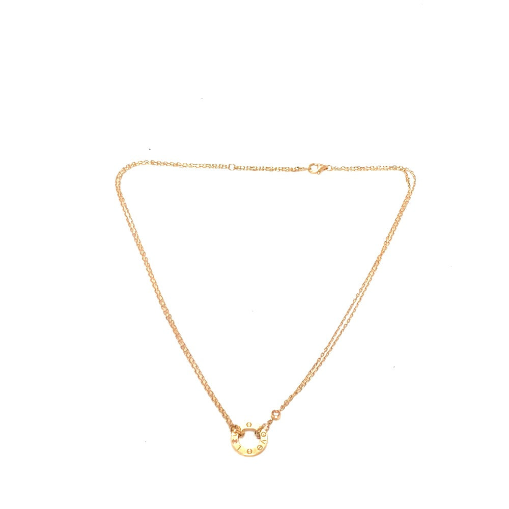 Cartier Necklace 18K Pink Gold Gold Love Circle Women