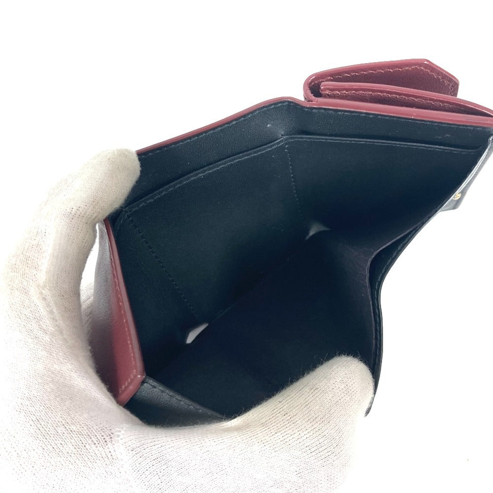 Cartier Trifold Wallet Leather Wine-Red Garland De Cartier Women