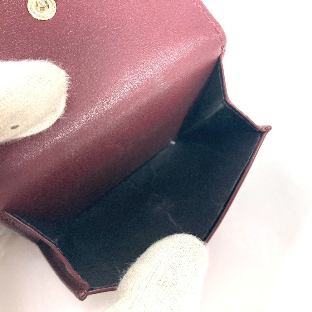 Cartier Trifold Wallet Leather Wine-Red Garland De Cartier Women