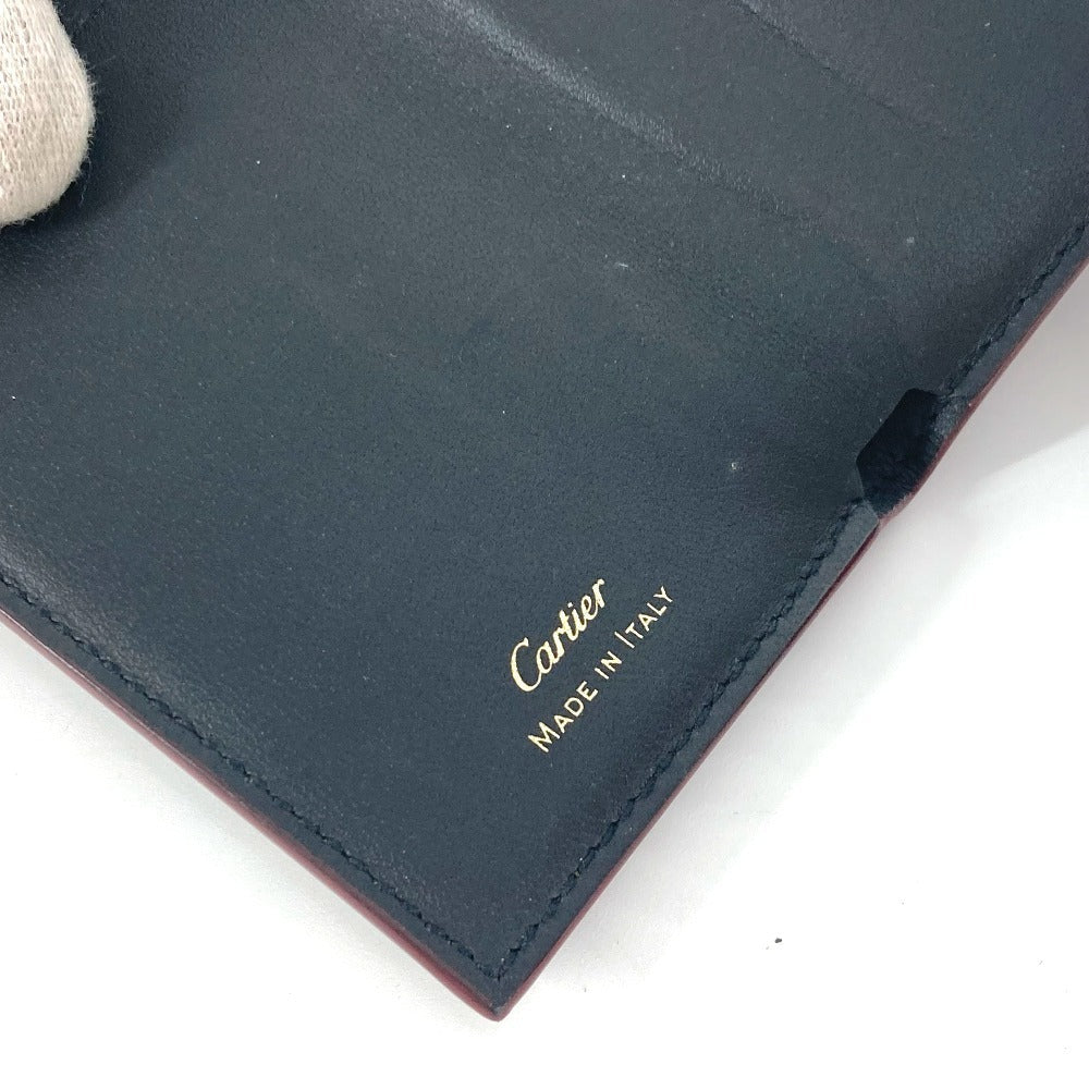 Cartier Trifold Wallet Leather Wine-Red Garland De Cartier Women