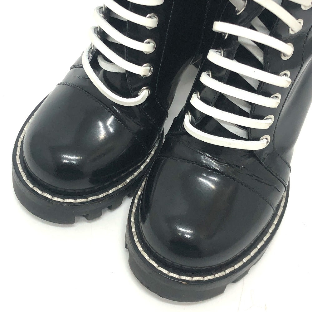 Louis Vuitton Boots Ma1117 Leather Black Star Trail Line Women 36.5