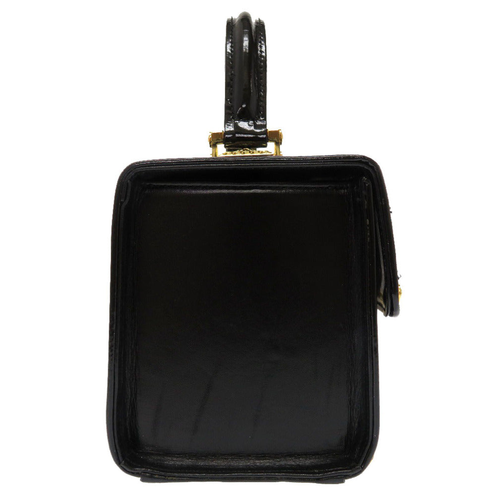 Versace Handbag Leather Black Sun Sun Vintage Women
