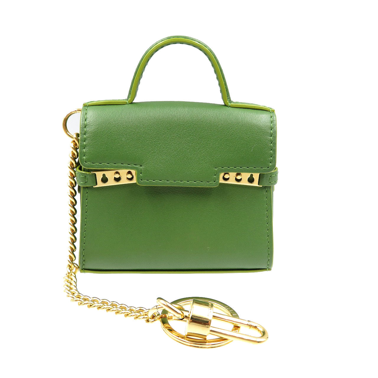 Delvaux Key Ring Leather Green Tempate Women