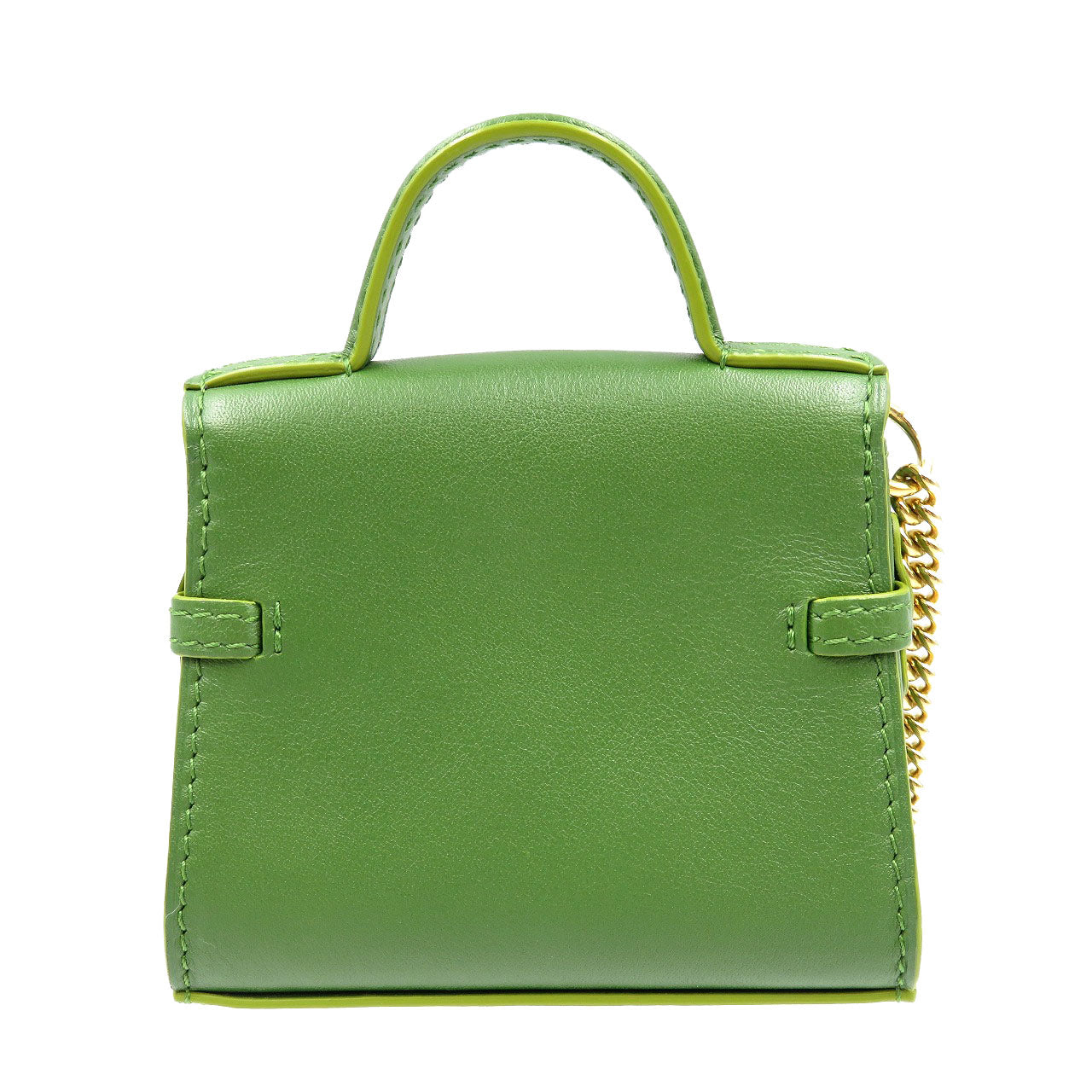 Delvaux Key Ring Leather Green Tempate Women