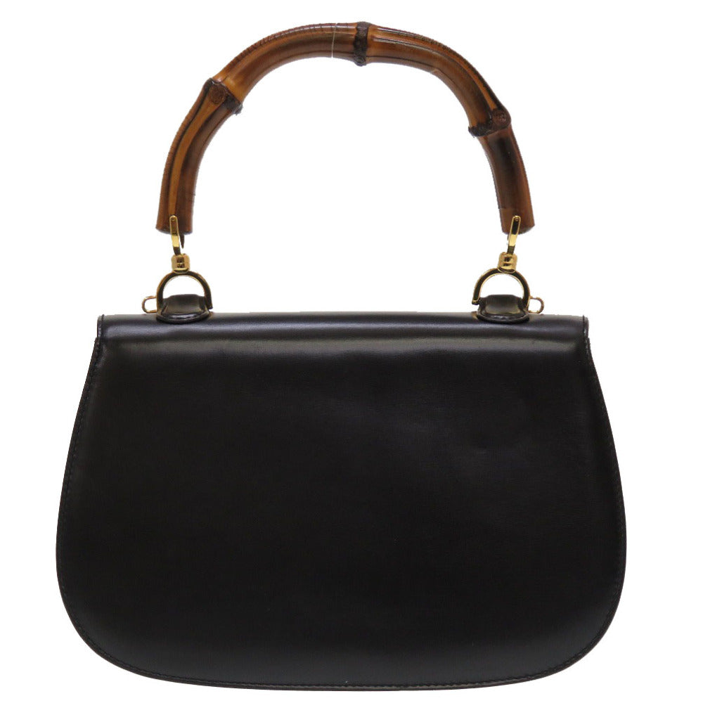 Gucci Handbag 000 46 0633 Leather X Bamboo Black Women