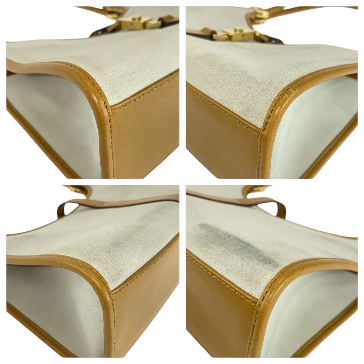 Gucci Shoulder Bag 002 1068 Suede, Leather Gray Camel Gold Metal Jackie Women