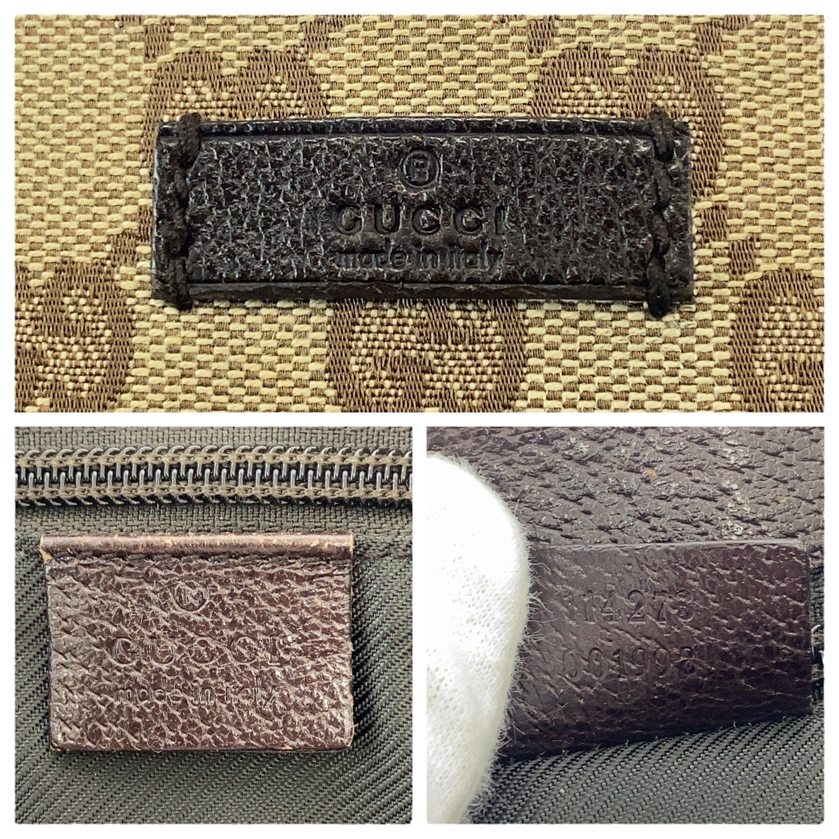 Gucci Shoulder Bag 114273 Gg Canvas, Leather Beige Brown Crossbody Shoulder Bag Women