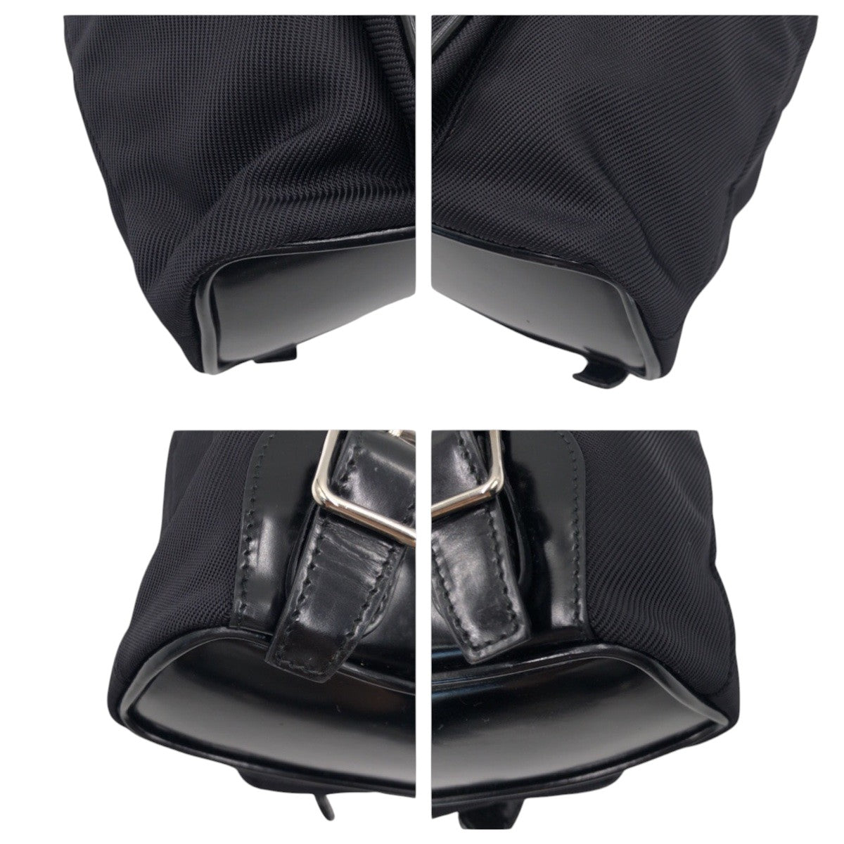 Gucci Backpack 0032852 Nylon Black Silver Bamboo