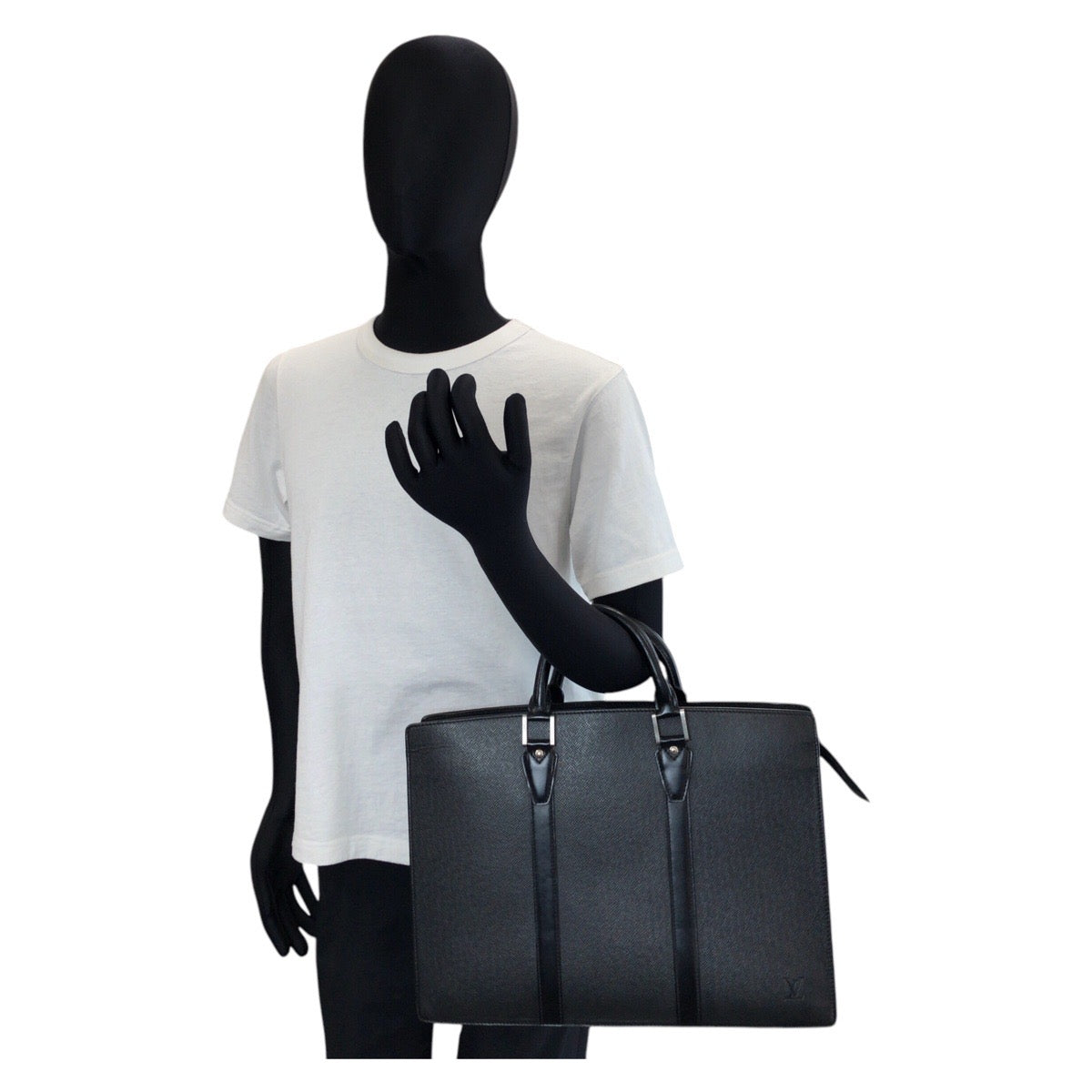 Louis Vuitton Business Bag M30052 Leather Ardoise Black Silvermetal Business Bag Briefcase Taiga