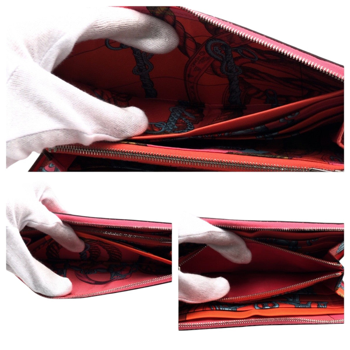 Hermes Long Wallet Purse Epsom Pink Rose Azalee Silvermetal Long Wallet Purse Zip Around Azap Long