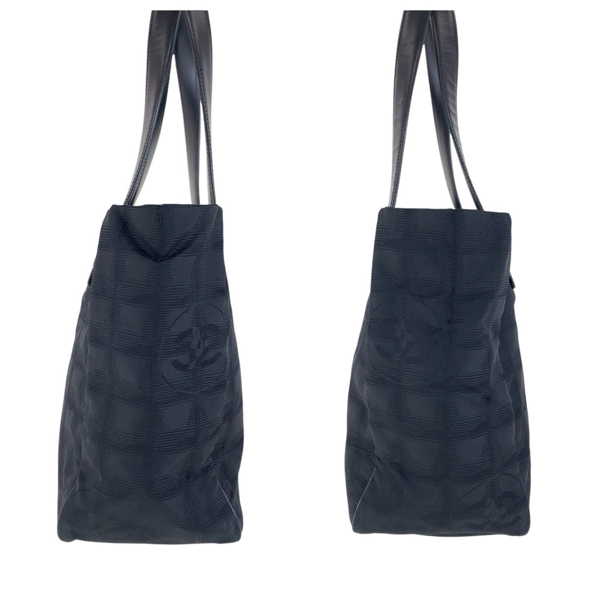 Chanel Tote Bag Canvas, Leather Black Goldmetal Tote Bag Shoulder Bag New Travel Line Coco Mark