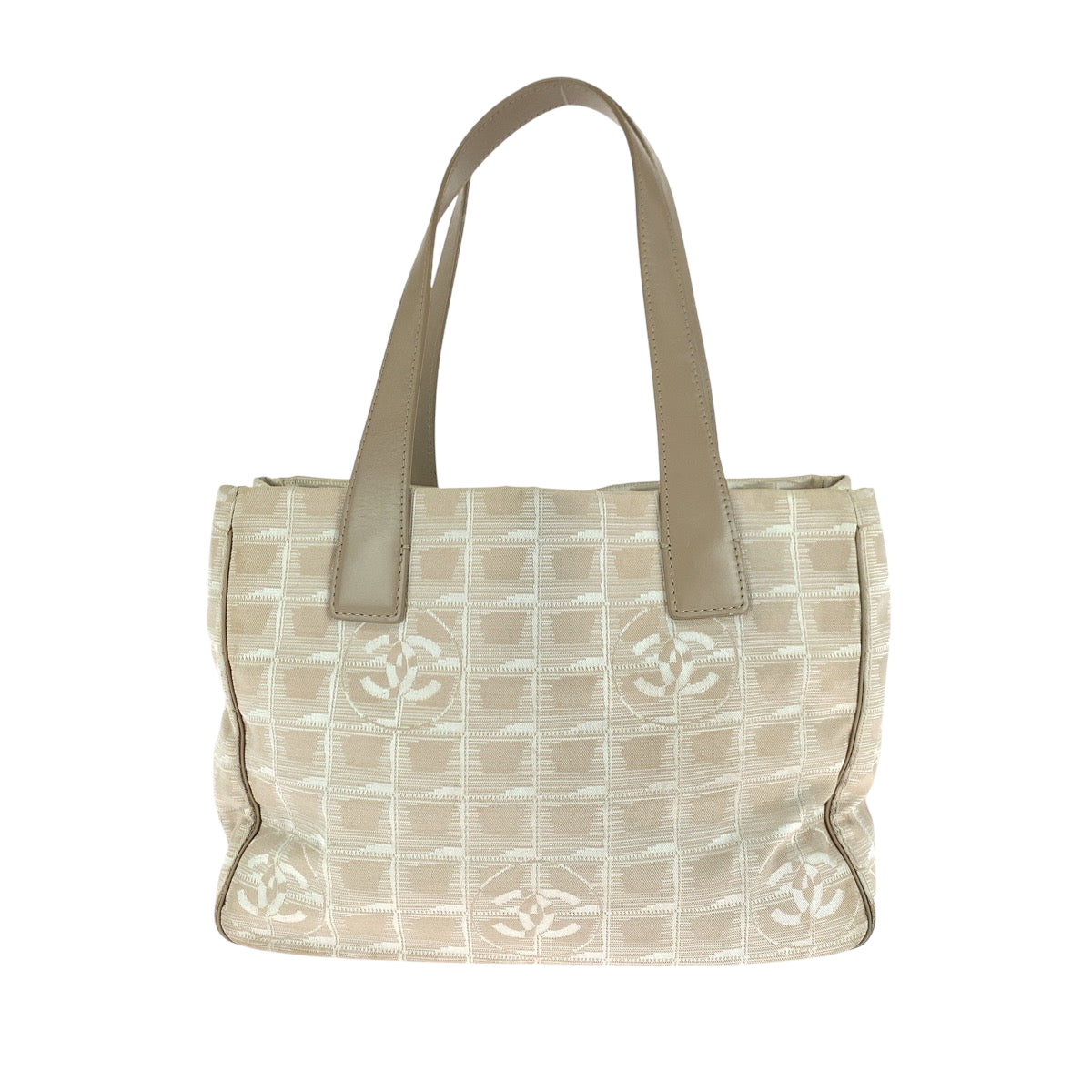 Chanel Tote Bag Canvas, Leather Beige Tote Bag Shoulder Bag New Travel Line Women