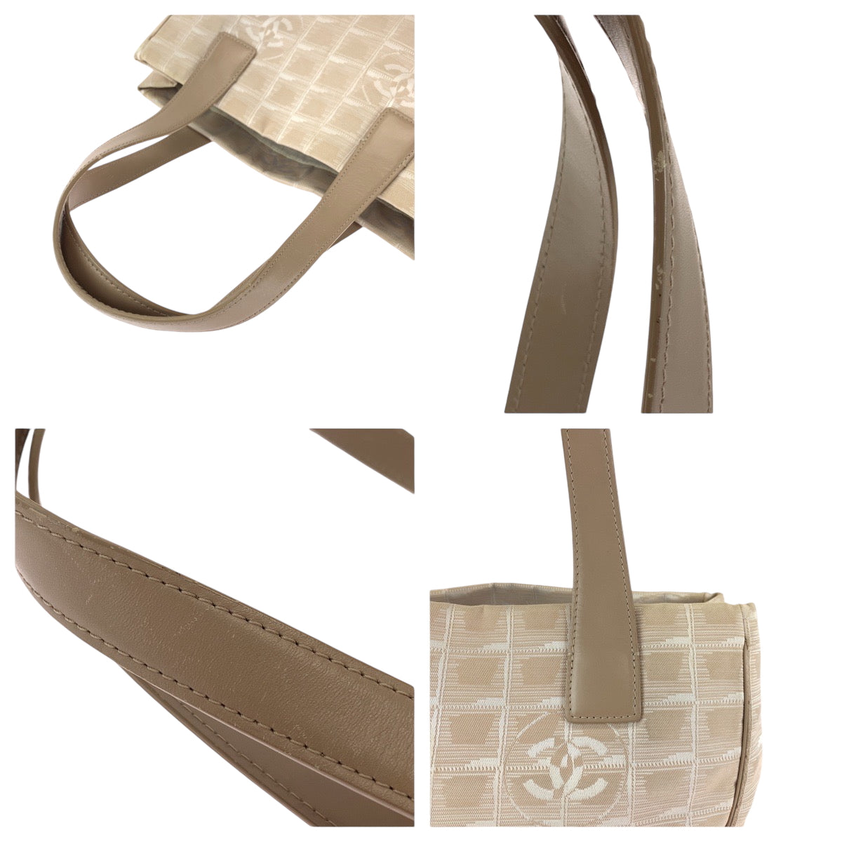 Chanel Tote Bag Canvas, Leather Beige Tote Bag Shoulder Bag New Travel Line Women