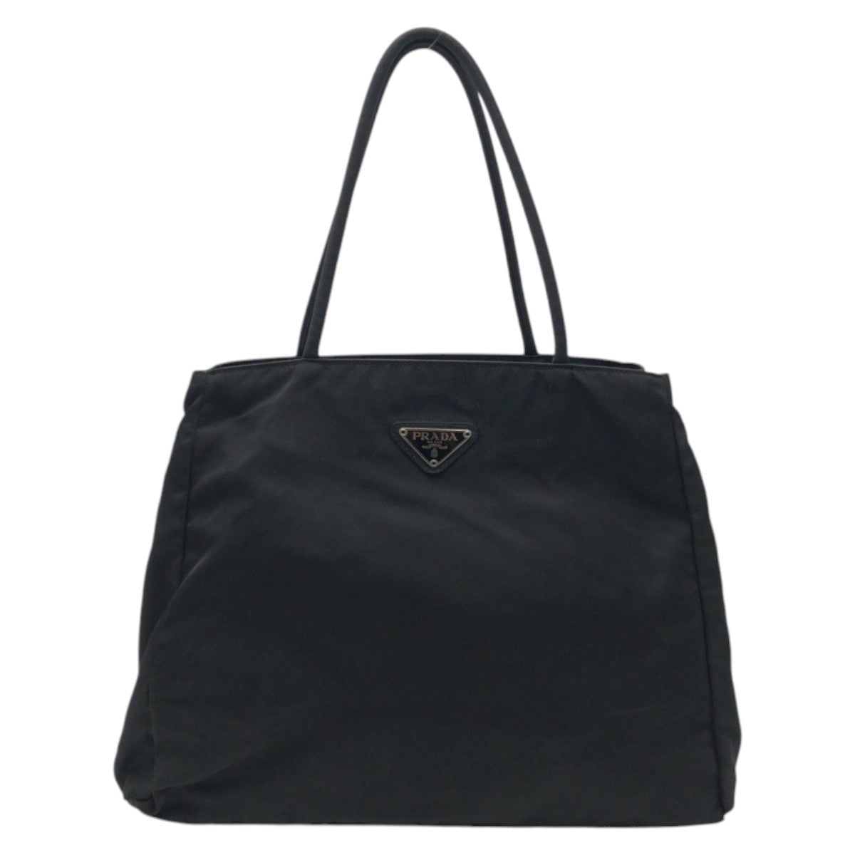 Prada Tote Bag Nylon Black Test Triangular Logo