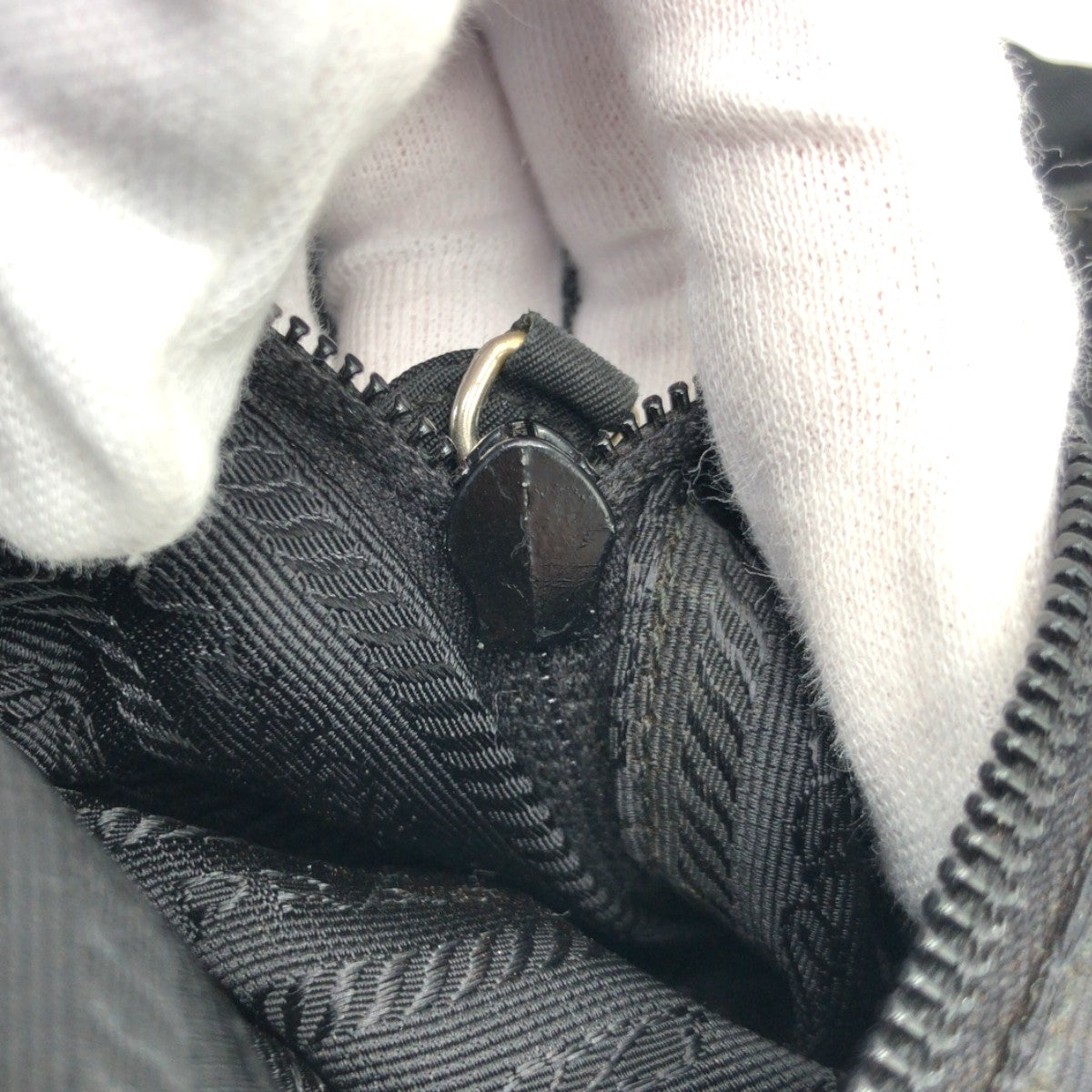 Prada Tote Bag Nylon Black Test Triangular Logo