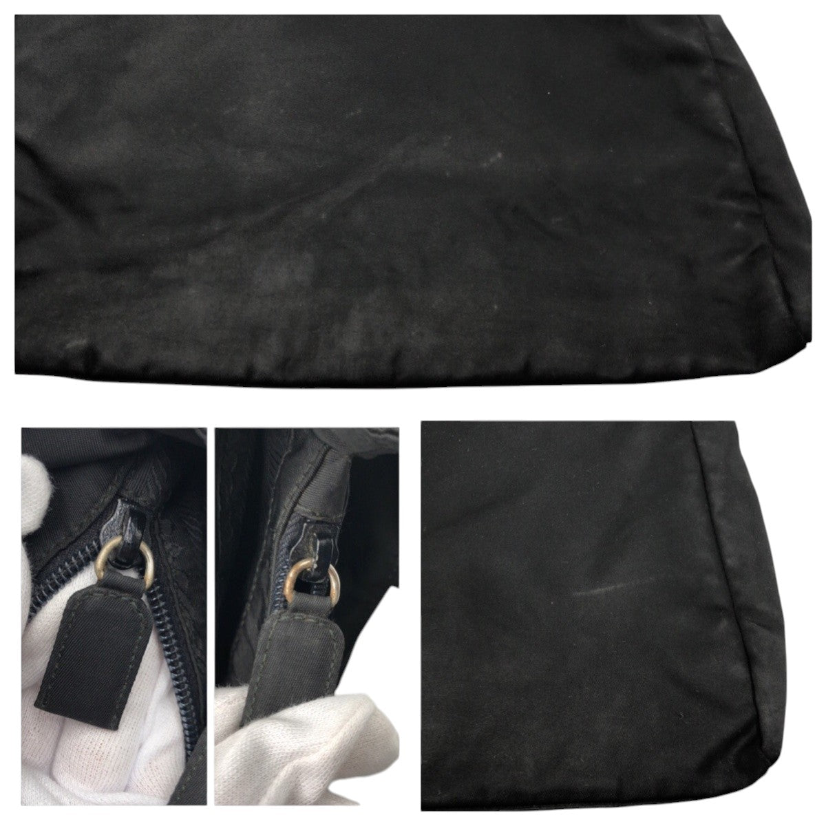Prada Tote Bag Nylon Black Test Triangular Logo